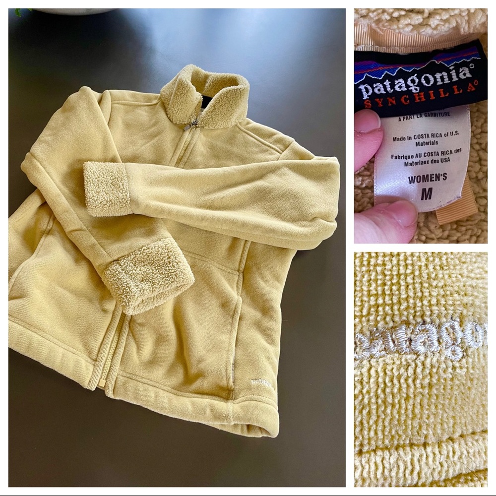 Patagonia Synchilla Fleece Jacket, Lt Yellow, Medium GUC
